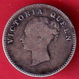 EAST INDIA COMPANY 1841 CONTINIOUS  LEGEND VICTORIA QUEEN two annas  SILVER COIN - FC6273