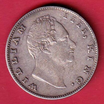 EAST INDIA COMPANY 1835 "F INCUSED" WILLIAM IIII KING GEORGE ONE RUPEE SILVER COIN- FC6281 - Image 2