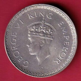 British India 1944 Bombay Mint George VI One Rupee Silver Coin- FC6305