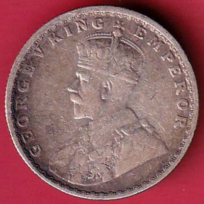 British India 1917 bombay mint George v Emperor half Rupee silver coin– FC6326 - Image 2