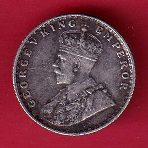 British India BOMBAY MINT 1936 George V 1/4 Rupee Silver coin– FC6382 - Image 2