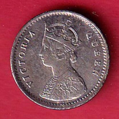 british india 1862 victoria queen 2 annas silver coin – FC6403 - Image 2