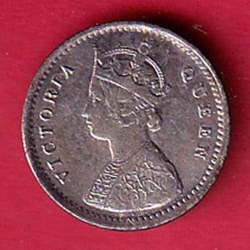 british india 1862 victoria queen 2 annas silver coin – FC6403 - Image 2