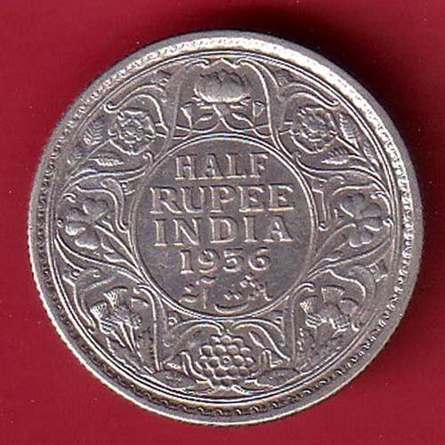 British India king geoge v 1936 HALF Rupee silver coin – FC6414