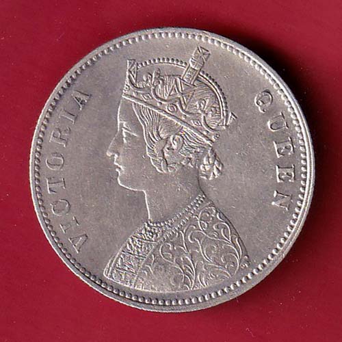 BRITISH INDIA 1862 VICTORIA QUEEN ONE RUPEE BEAUTIFUL SILVER COIN– FC6422 - Image 2