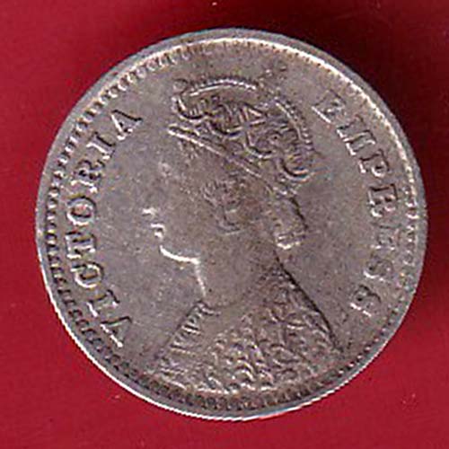 british india 1897 victoria empress 2 annas silver coin – FC6423 - Image 2