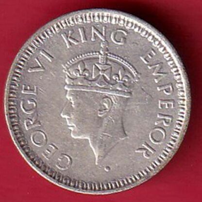British India 1945 Bombay Mint George Vi 1/4  Rupee silver coin - FC6463 - Image 2