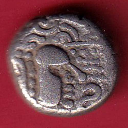 ANCIENT INDIA GADHAYA DYNASTY KING PORTRAIT COIN- f8355