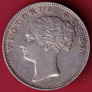 EAST INDIA COMPANY 1840 CONTINIOUS LEGEND VICTORIA QUEEN 1 RUPEE SILVER COIN– FC6667