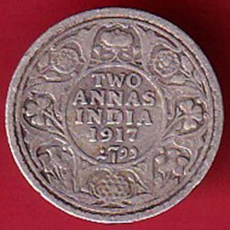 british india 1917 george v two annas silver coin– FC6674