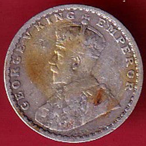 british india 1917 george v two annas silver coin– FC6674 - Image 2