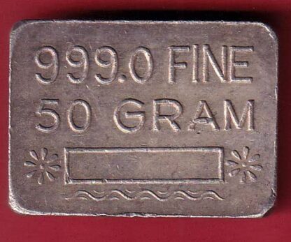 SILVER BAR : AHMEDABAD 50 gm RARE SILVER BAR– FC6679 - Image 2