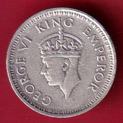 British India 1944 George VI King 1/4 rupee silver coin–f8259 - Image 2