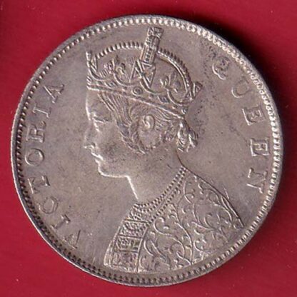 BRITISH INDIA 1862 VICTORIA QUEEN ONE RUPEE BEAUTIFUL SILVER COIN:- F8270 - Image 2