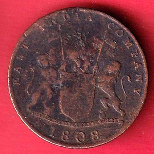 Madras Presidency EIC 1808 TEN CASH COPPER:- F8271