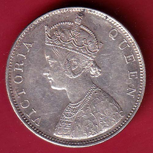 BRITISH INDIA 1862 VICTORIA QUEEN ONE RUPEE BEAUTIFUL SILVER COIN – F8286 - Image 2