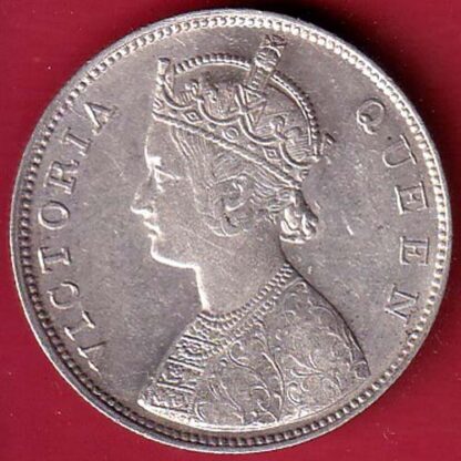 BRITISH INDIA 1862 VICTORIA QUEEN ONE RUPEE BEAUTIFUL SILVER COIN  - f8347 - Image 2