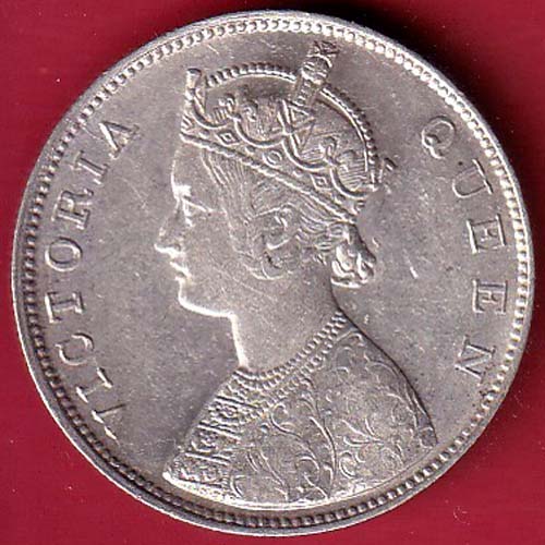 BRITISH INDIA 1862 VICTORIA QUEEN ONE RUPEE BEAUTIFUL SILVER COIN  - f8347 - Image 2