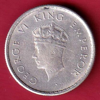BRITISH INDIA 1939 GEORGE VI HALF RUPEE SILVER COIN– FC6468 - Image 2