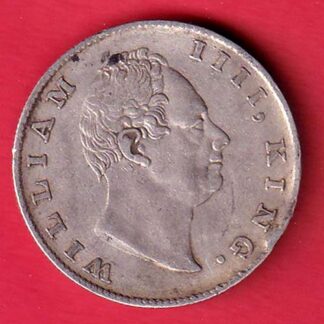 EAST INDIA COMPANY 1835 “F INCUSED” WILLIAM IIII KING GEORGE ONE RUPEE SILVER COIN – FC6474