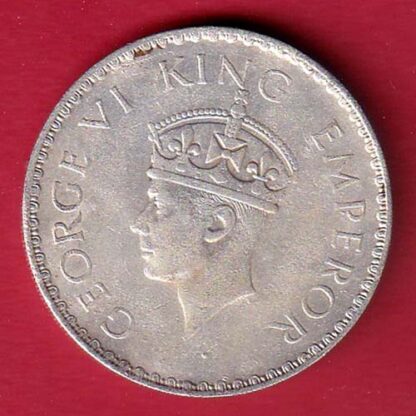 BRITISH INDIA 1941 BOMBAY MINT one RUPEE SILVER COIN– FC6490 - Image 2