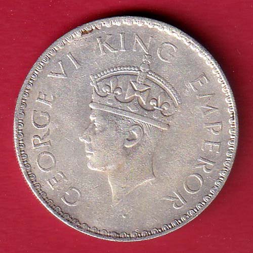 BRITISH INDIA 1941 BOMBAY MINT one RUPEE SILVER COIN– FC6490 - Image 2