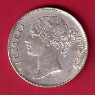 EAST INDIA COMPANY 1840 DIVIDED LEGEND VICTORIA QUEEN ONE RUPEE SILVER COIN– FC6492