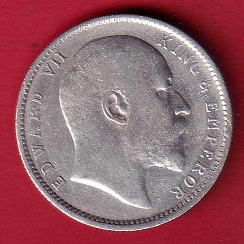 BRITISH INDIA 1908 EDWARD VII KING EMPEROR ONE RUPEE SILVER COIN– FC6494 - Image 2