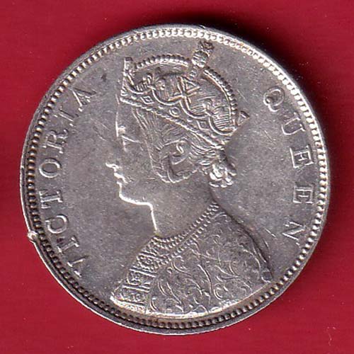 BRITISH INDIA 1862 VICTORIA QUEEN ONE RUPEE BEAUTIFUL SILVER COIN– FC6511 - Image 2