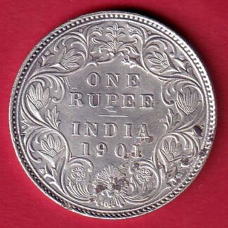 British india 1901 victoria empress one rupee scarce silver coin  – FC6557