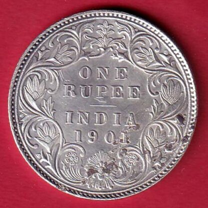 British india 1901 victoria empress one rupee scarce silver coin  – FC6557