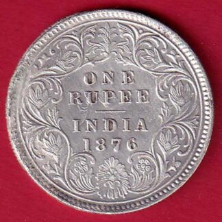 BRITISH INDIA 1876  VICTORIA QUEEN ONE RUPEE BEAUTIFUL SILVER COIN – FC6560