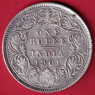 British india 1901 victoria empress one rupee scarce silver coin – FC6562