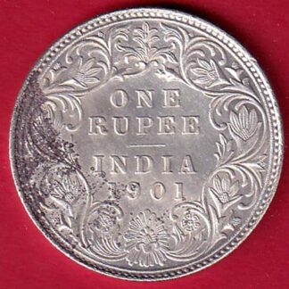 British india 1901 victoria empress one rupee scarce silver coin – FC6565