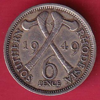 southern rhodesia 1949 six pence george vi coin – FC6576