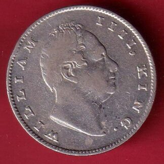 EAST INDIA COMPANY 1835 “RS INCUSED” WILLIAM IIII KING GEORGE ONE RUPEE SILVER COIN– FC6580