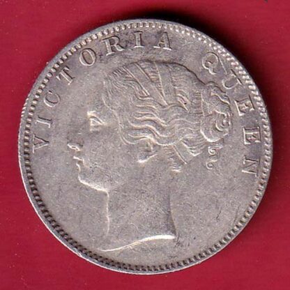EAST INDIA COMPANY 1840 DIVIDED LEGEND VICTORIA QUEEN ONE RUPEE SILVER COIN  – FC6581 - Image 2