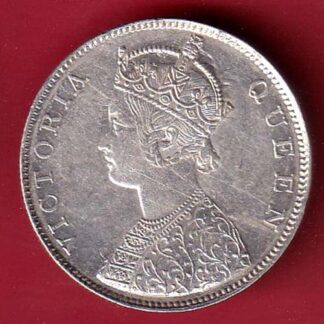 BRITISH INDIA 1862 VICTORIA QUEEN ONE RUPEE BEAUTIFUL SILVER COIN  –FC6645