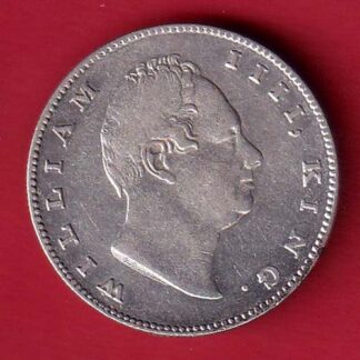 EAST INDIA COMPANY 1835 “RS INCUSED” WILLIAM IIII KING GEORGE ONE RUPEE SILVER COIN– FC6688
