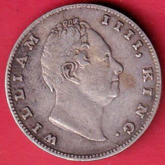 EAST INDIA COMPANY 1835 WILLIAM IIII KING GEORGE ONE RUPEE SILVER COIN– FC6738