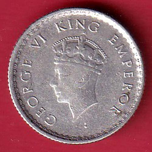 British India 1939 George vi King Emperor 1/4 Rupee silver coin – FC6784 - Image 2