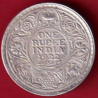 British India 1922 bombay mint George v one Rupee silver coin– FC7008