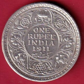 British India 1911 George v one Rupee silver coin– FC7001