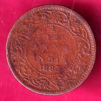 " RARE " BRITISH INDIA 1883 1/12 ANNA VICTORIA EMPREES COPPER COIN –F8538