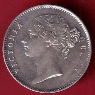 EAST INDIA COMPANY 1840 DIVIDED LEGEND VICTORIA QUEEN ONE RUPEE SILVER COIN– FC6884