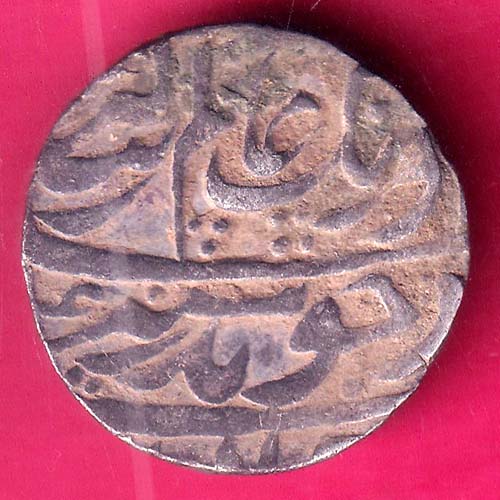 mughals ry 49 aurangzeb lucknow mint one rupee beautiful silver coin –F8540 - Image 2
