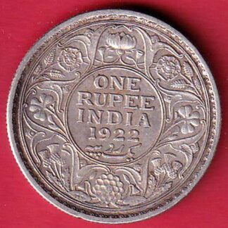 British India 1922 Bombay Mint George V King One Rupee Coin – F8478