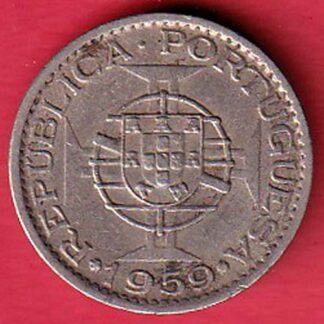 Portuguese india 60 CENTAVOS 1959 coin– F8451