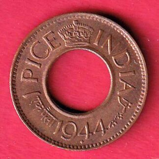 British India 1944 1 pice copper coin – f8606