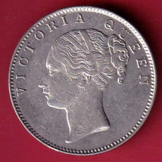 EAST INDIA COMPANY 1840 CONTINIOUS LEGEND VICTORIA QUEEN 1 RUPEE SILVER COIN – F8480